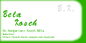 bela kosch business card